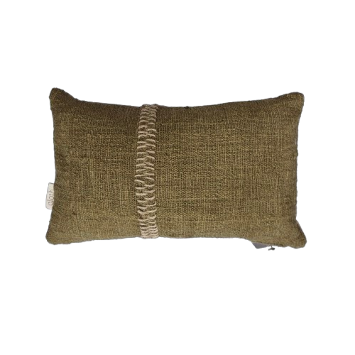01-055.39 | Hand Woven Cotton Cushion Cover Stitch Wabi Sabi 50x30cm Moss
