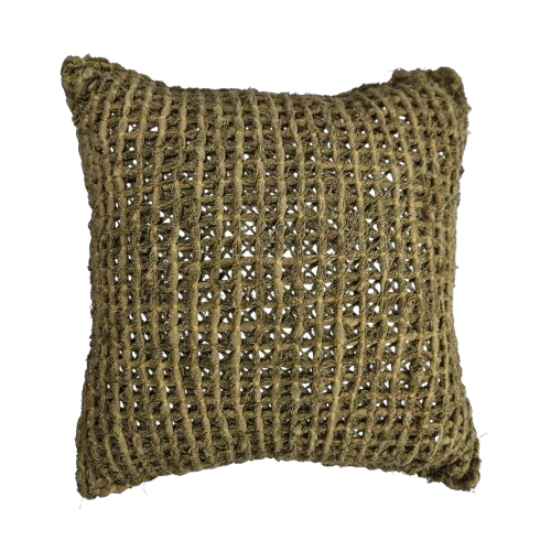 01-383.39 | Cotton Cushion Cover Macrame 50x50cm Moss