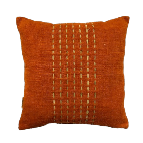 01-620.45 | Hand Woven Cotton Cushion Cover Stitch Panel 50x50cm Terracotta
