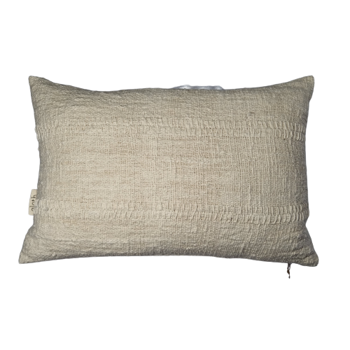 01-202.28 | Hand Woven Cotton Cushion Cover Rustic Stitch 60x40cm Natural