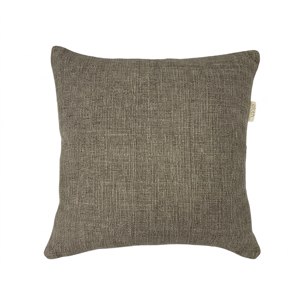 01-972.37 | Hand Woven Cotton Cushion Cover Piping 55x55cm Taupe