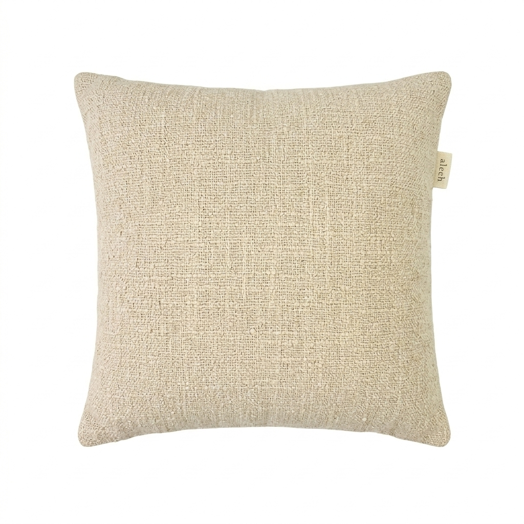 01-007.28 | Hand Woven Cotton Cushion Cover Piping 55x55cm Natural
