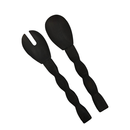 16-686.22 | Wood Accessory Salad Server Set/2 Black