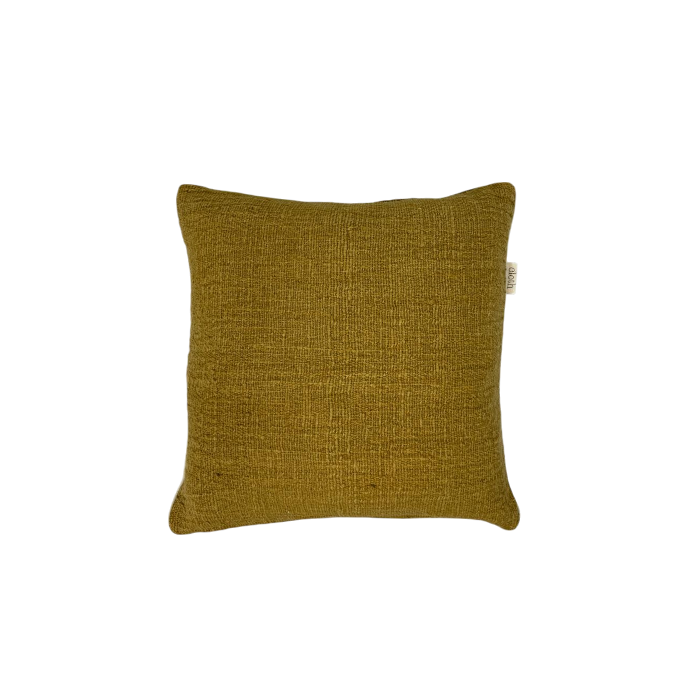 01-685.24| Hand Woven Cotton Cushion Cover Piping 55x55cm Mustard