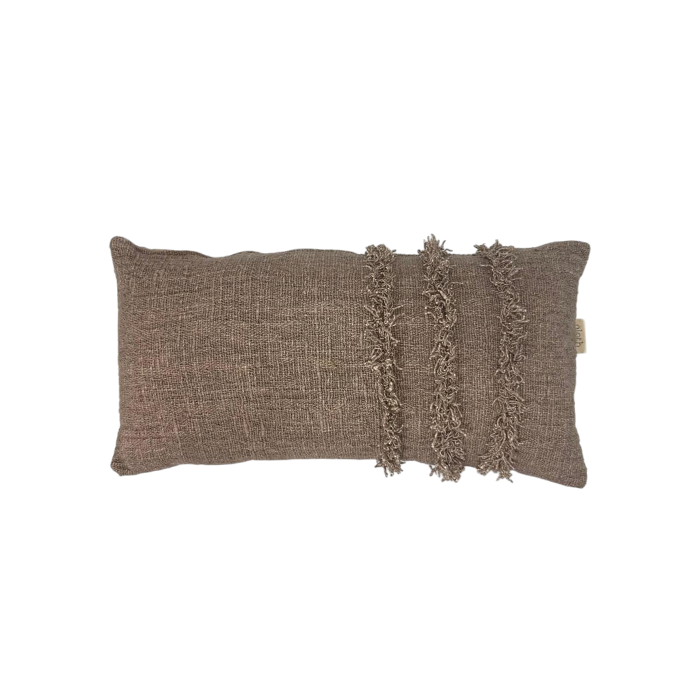 01-959.47| Hand Woven Cotton Cushion Cover Fringed 70x35cm Lotus