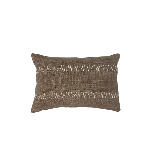 01-917.47 | Hand Woven Cotton Cushion Cover Rustic Stitch 60x40cm Lotus