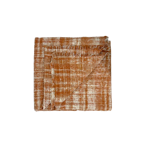 04-445.45| Hand Woven Cotton Throw Popcorn 250x120cm Terracota