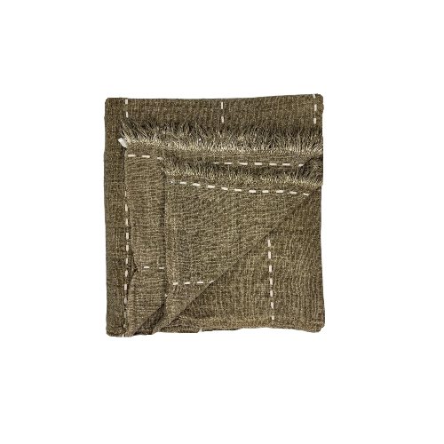 04-026.37 | Hand Woven Cotton Throw Solid Tac Stitch 250x120cm Taupe