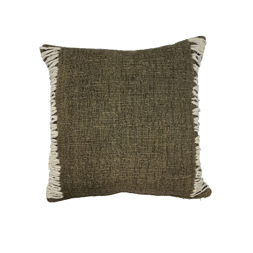 01-823.37| Hand Woven Cotton Cushion Cover Twist 50x50cm Taupe