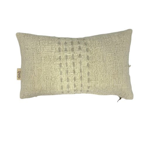 01-718.28| Hand Woven Cotton Cushion Cover Stitch Panel 50x30cm Natural