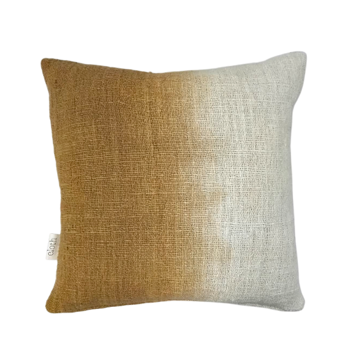 01-872.24 | Hand Woven Cotton Cushion Cover Graduation Dye 50x50 Mustard