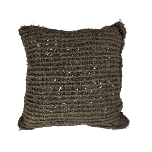 01-188.38| Cotton Cushion Cover Fancy Macrame 50x50cm Charcoal