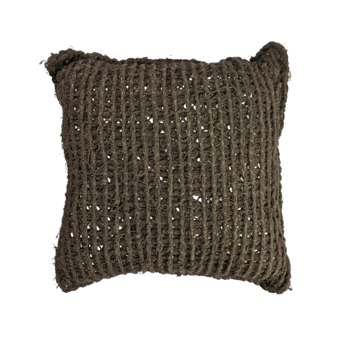 Cotton Cushion Cover Fancy Macrame 50x50cm Charcoal