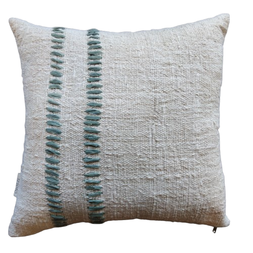 01-235.20 | Hand Woven Cotton Cushion Cover Natural Stitch Rio 50x50cm Mint