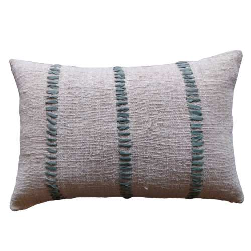 01-248.20 | Hand Woven Cotton Cushion Cover Natural Stitch Rio 60x40cm Mint
