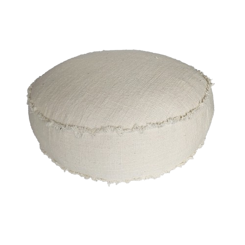 01-309.28| Hand Woven Cotton Cushion Cover Round Floor 70x20cm Natural