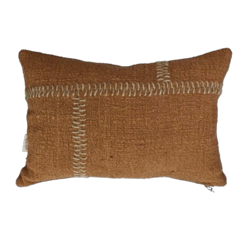 01-324.46| Cotton/Hessian Cushion Cover Rustic Wabi Sabi 60x40cm Clay