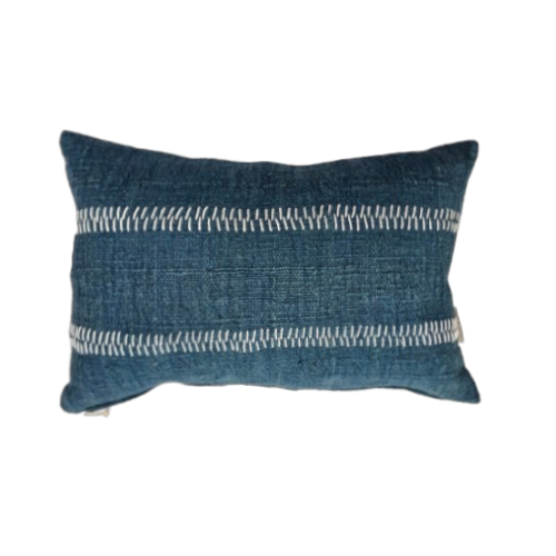 01-430.29| Hand Woven Cotton Cushion Cover Rustic Stitch 60x40cm Green