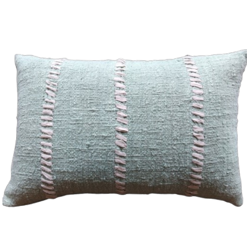 01-551.20 | Hand Woven Cotton Cushion Cover Solid Stitch Rio 60x40cm Mint