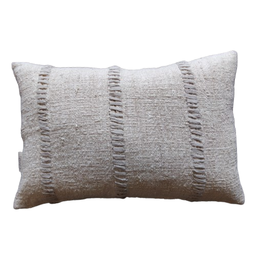 01-586.28| Hand Woven Cotton Cushion Cover Natural Stitch Rio 60x40cm Natural