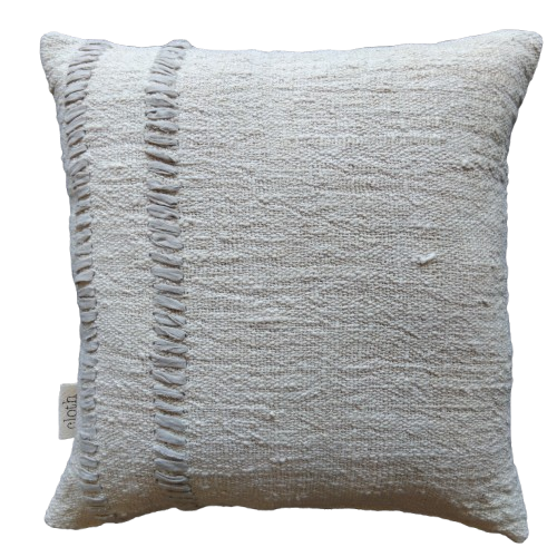 01-846.28| Hand Woven Cotton Cushion Cover Natural Stitch Rio 50x50cm Natural