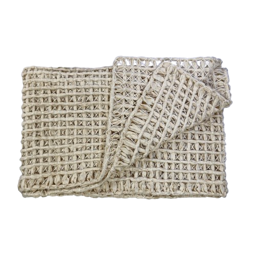 02-808.28| Cotton Bed runner Macrame 200x60cm Natural