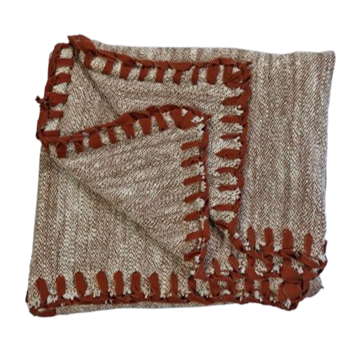 04-681.45 | Cotton Mix Throw Blanket Stitch 250x120cm Terracotta