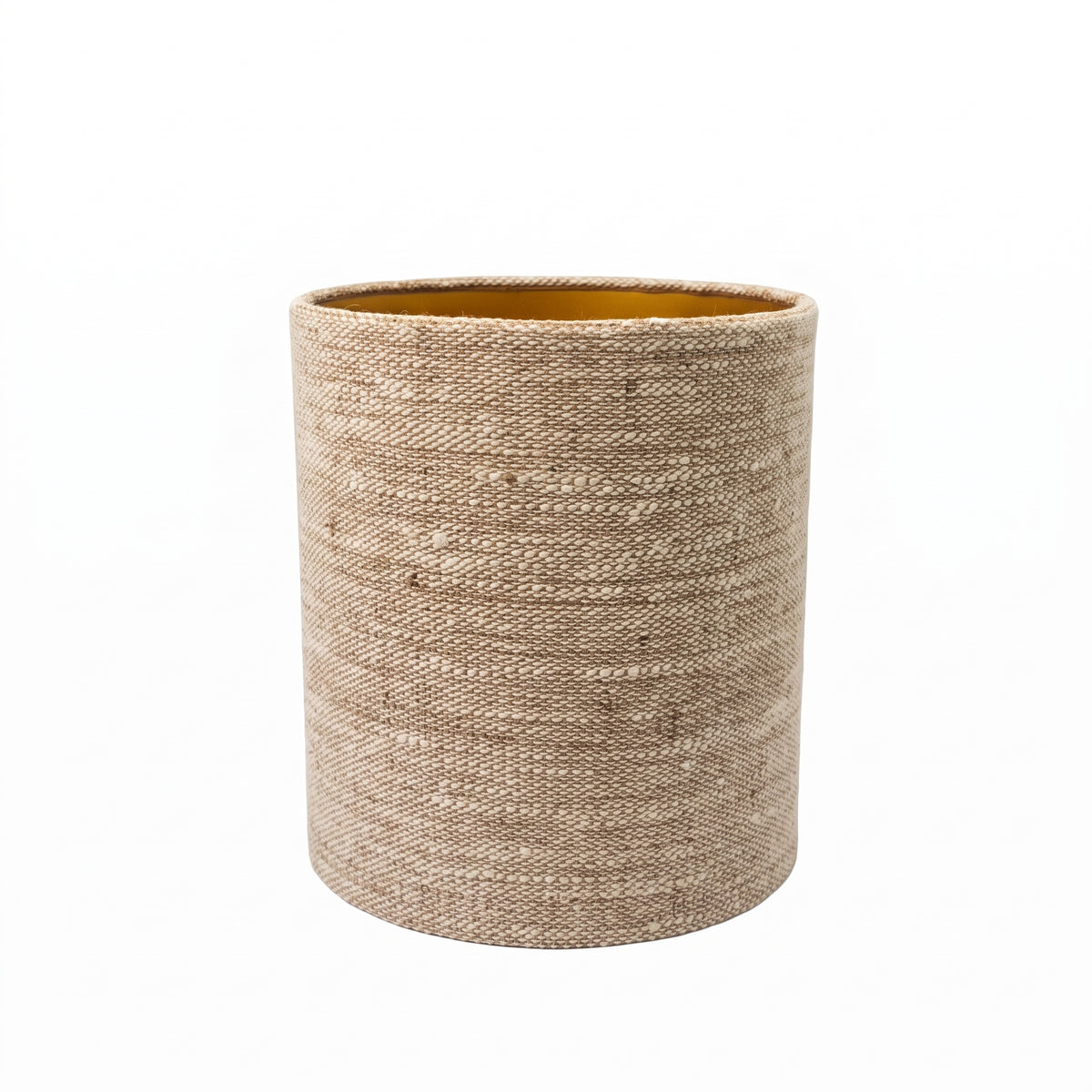 10-092.28 | Cotton/Hessian Lampshade Cylinder 30x30cm Natural/Gold