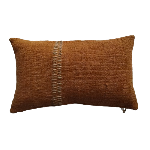 01-728.46| Hand Woven Cotton  Cushion Cover Stitch Wabi Sabi 50x30cm Clay