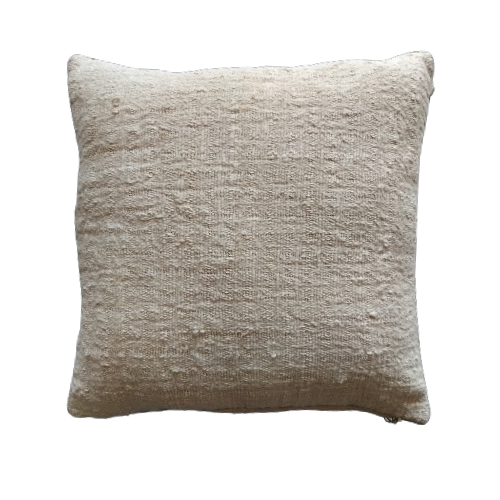 01-007.28| Hand Woven Cotton Cushion Cover Piping 55x55cm Natural
