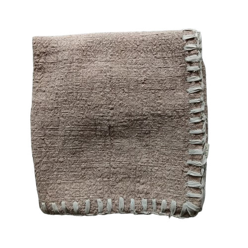 04-577.47 | Hand Woven Cotton Throw Solid Blanket Stitch 250x120cm Lotus