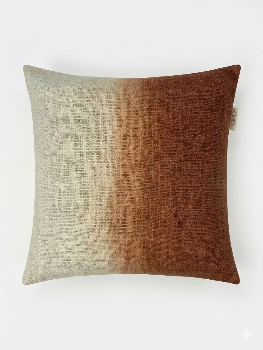 01-593.45 | Hand Woven Cotton Cushion Cover Graduation Dye 50x50 Terracotta