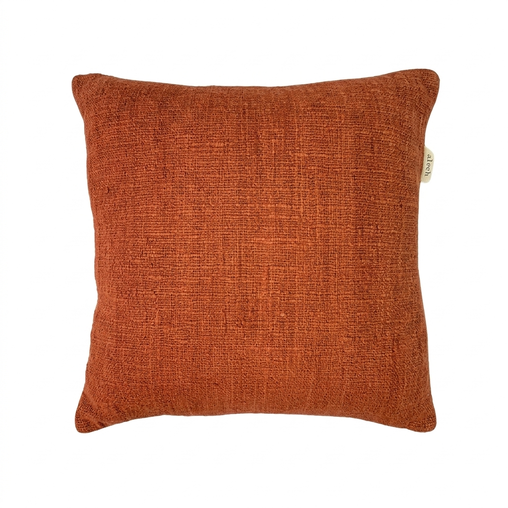 01-732.45 | Hand Woven Cotton Piping Cushion Cover Piping 55x55cm Terracotta