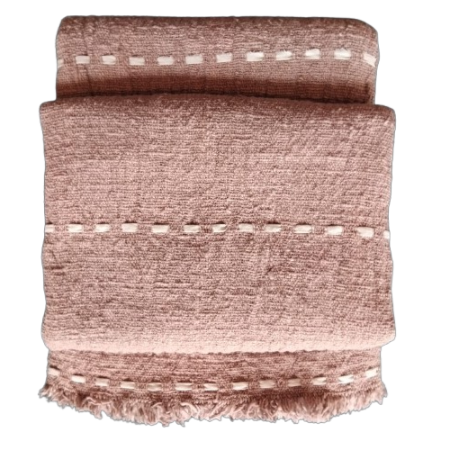 04-492.47 | Hand Woven Cotton Throw Solid Tac Stitch 250x120cm Lotus