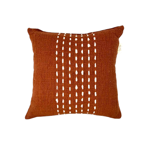 01-620.45 | Hand Woven Cotton Cushion Cover Stitch Panel 50x50cm Terracotta
