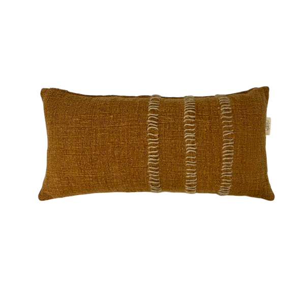 01-493.46 | Hand Woven Cotton Cushion Cover Stitch Wabi Sabi 70x35cm Clay
