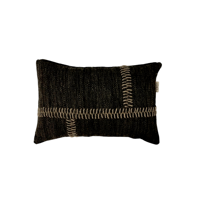 01-899.21 | Cotton/Hessian Cushion Cover Rustic Wabi Sabi 60x40cm Chocolate