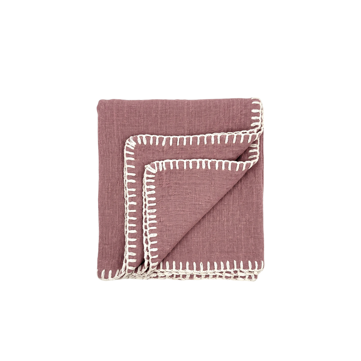 04-577.47 | Hand Woven Cotton Throw Solid Blanket Stitch 250x120cm Lotus