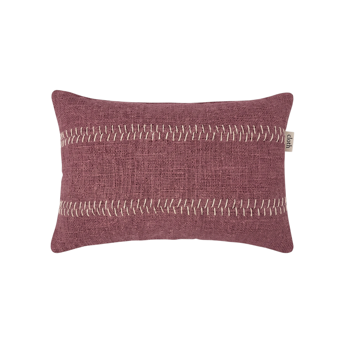 01-917.47 | Hand Woven Cotton Cushion Cover Rustic Stitch 60x40cm Lotus